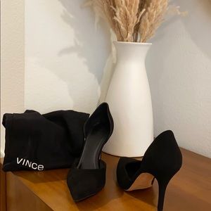 Vince Suede Pointed D’Orsay Heels